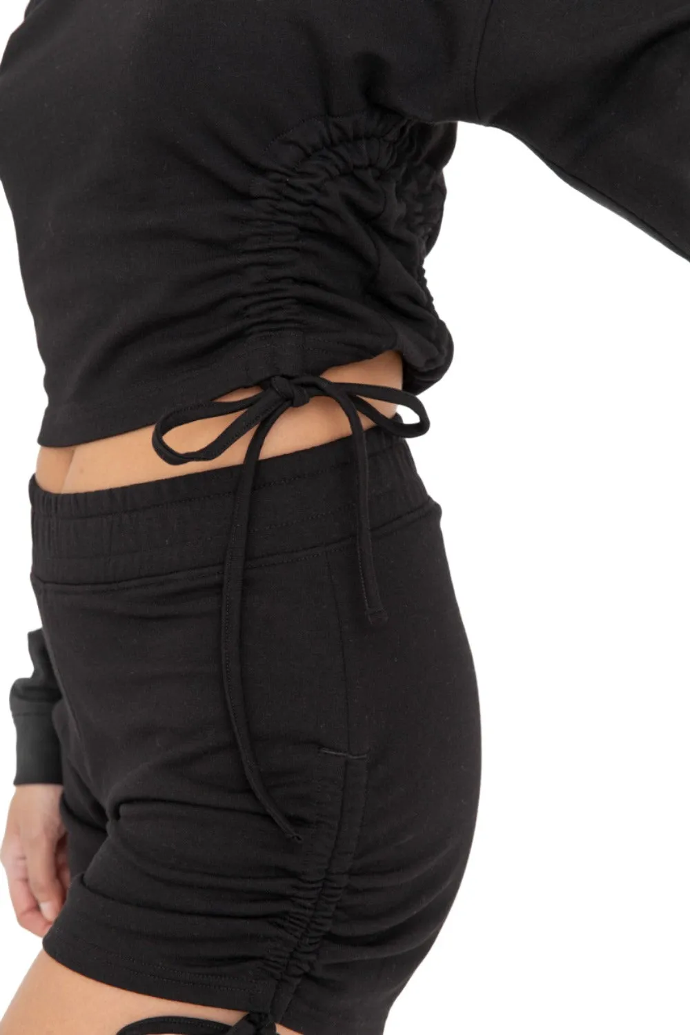 Mono B Fleece Cinched Side Lounge Shorts KPR12187