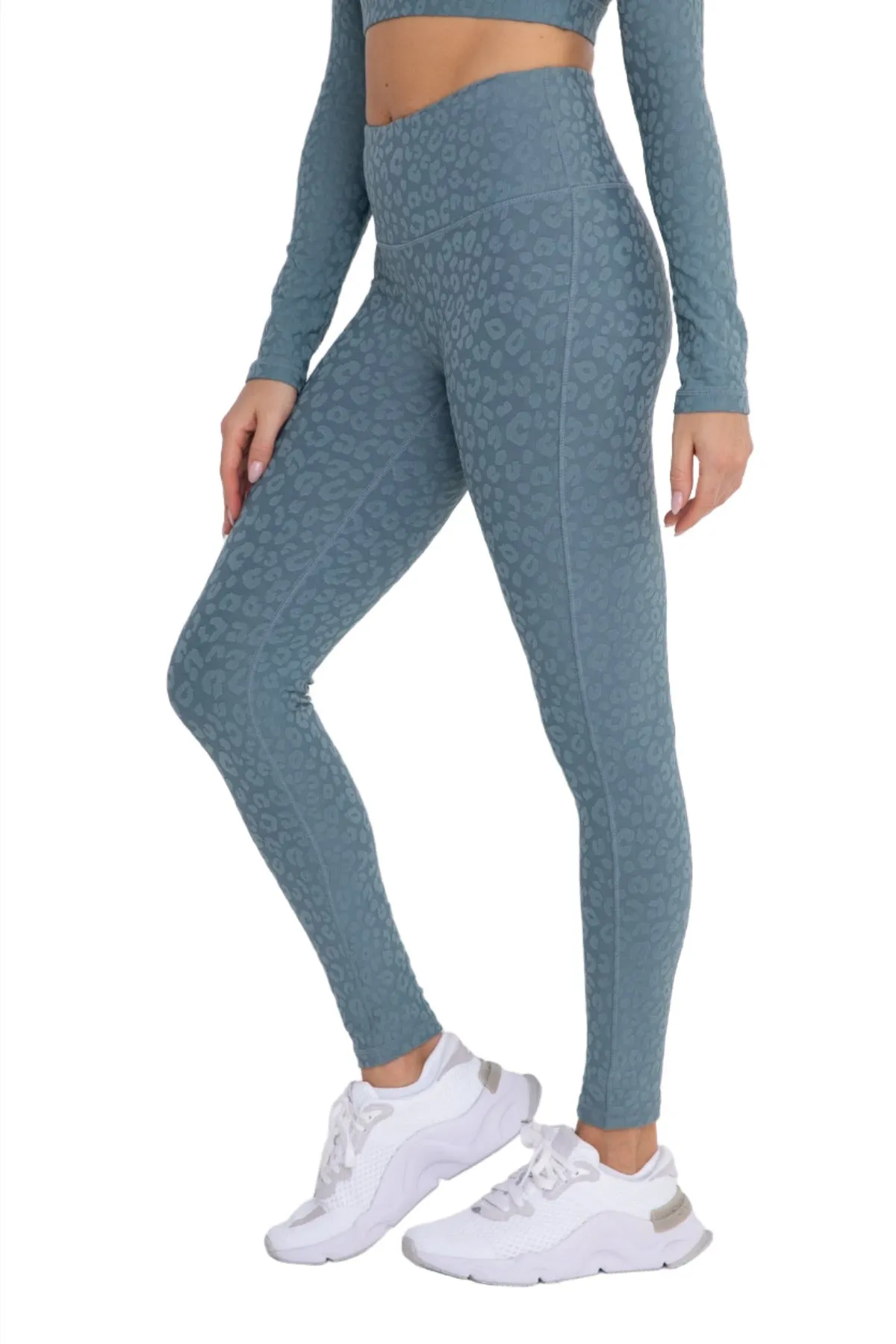 Mono B Leopard Jacquard High-Waist Leggings APH8029