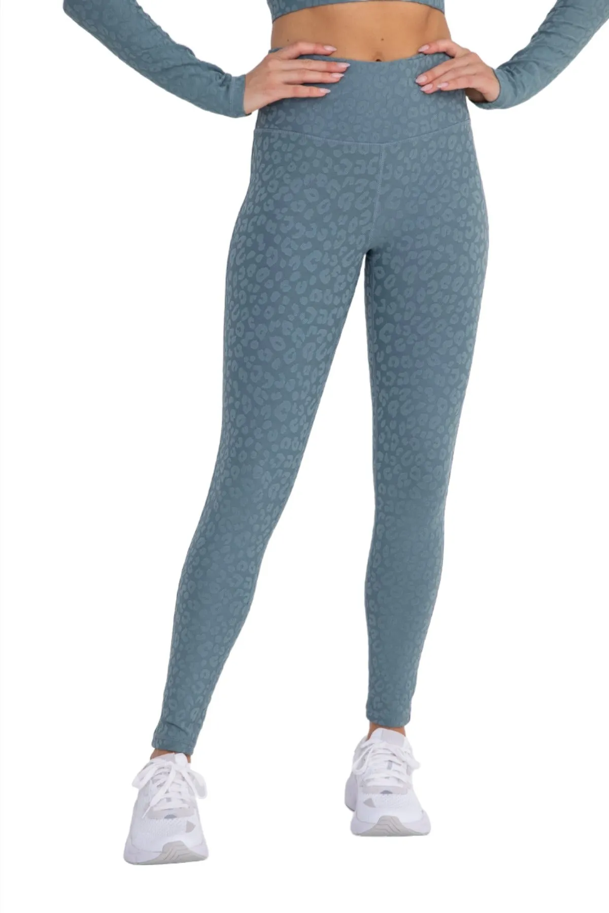 Mono B Leopard Jacquard High-Waist Leggings APH8029