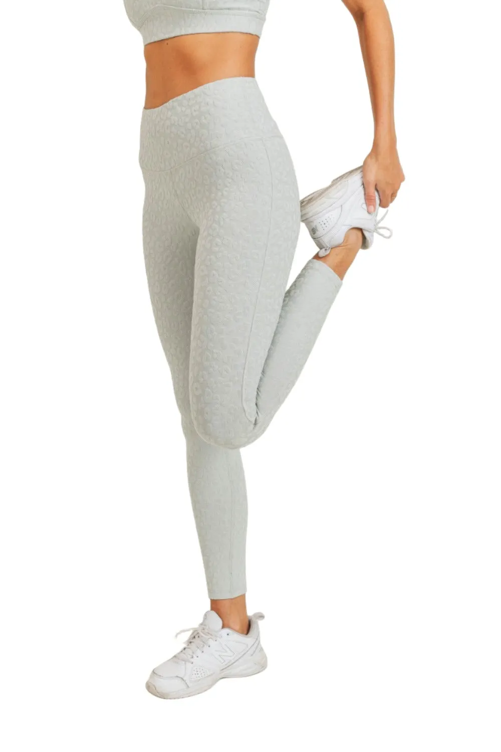 Mono B Leopard Jacquard High-Waist Leggings APH8029