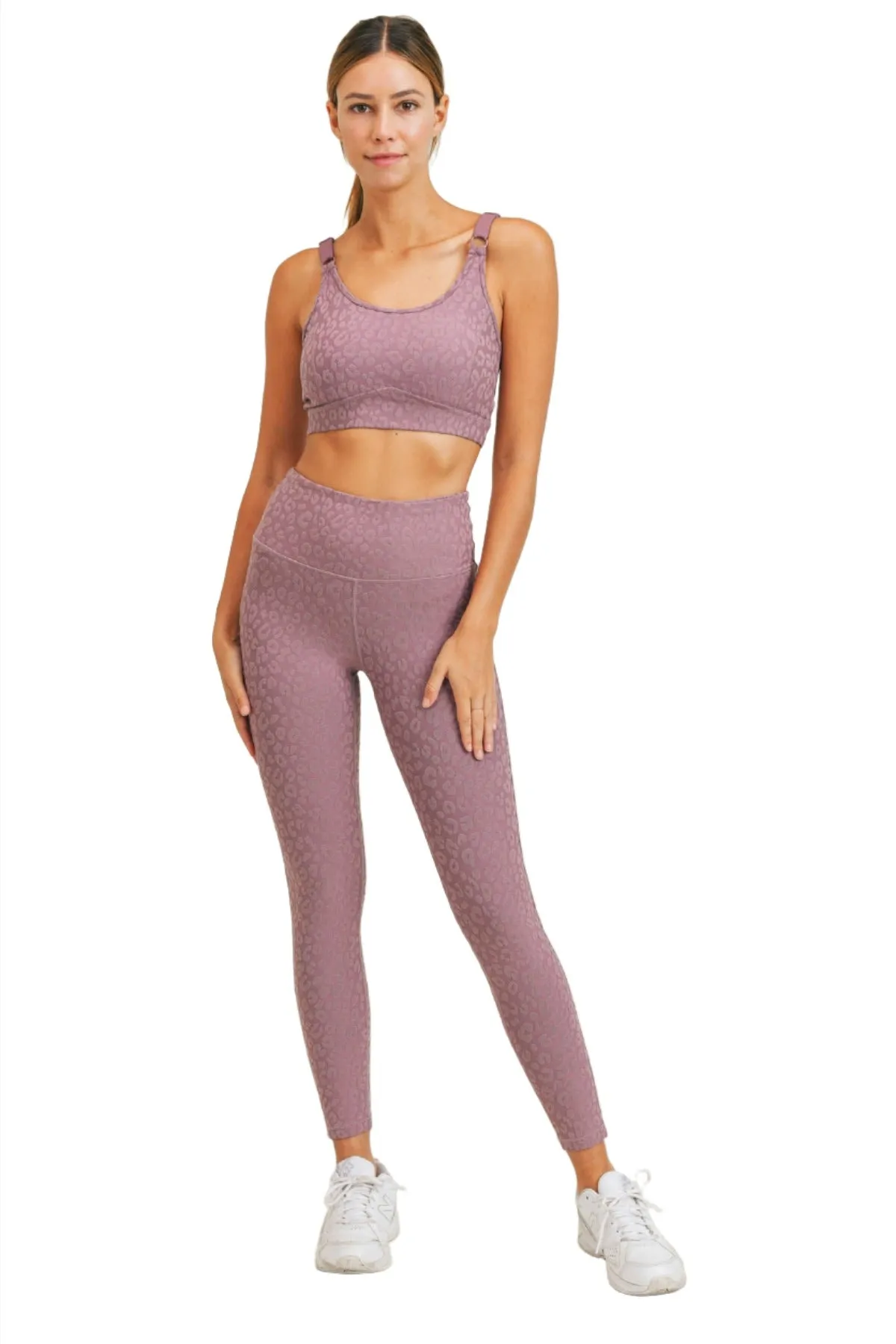 Mono B Leopard Jacquard High-Waist Leggings APH8029