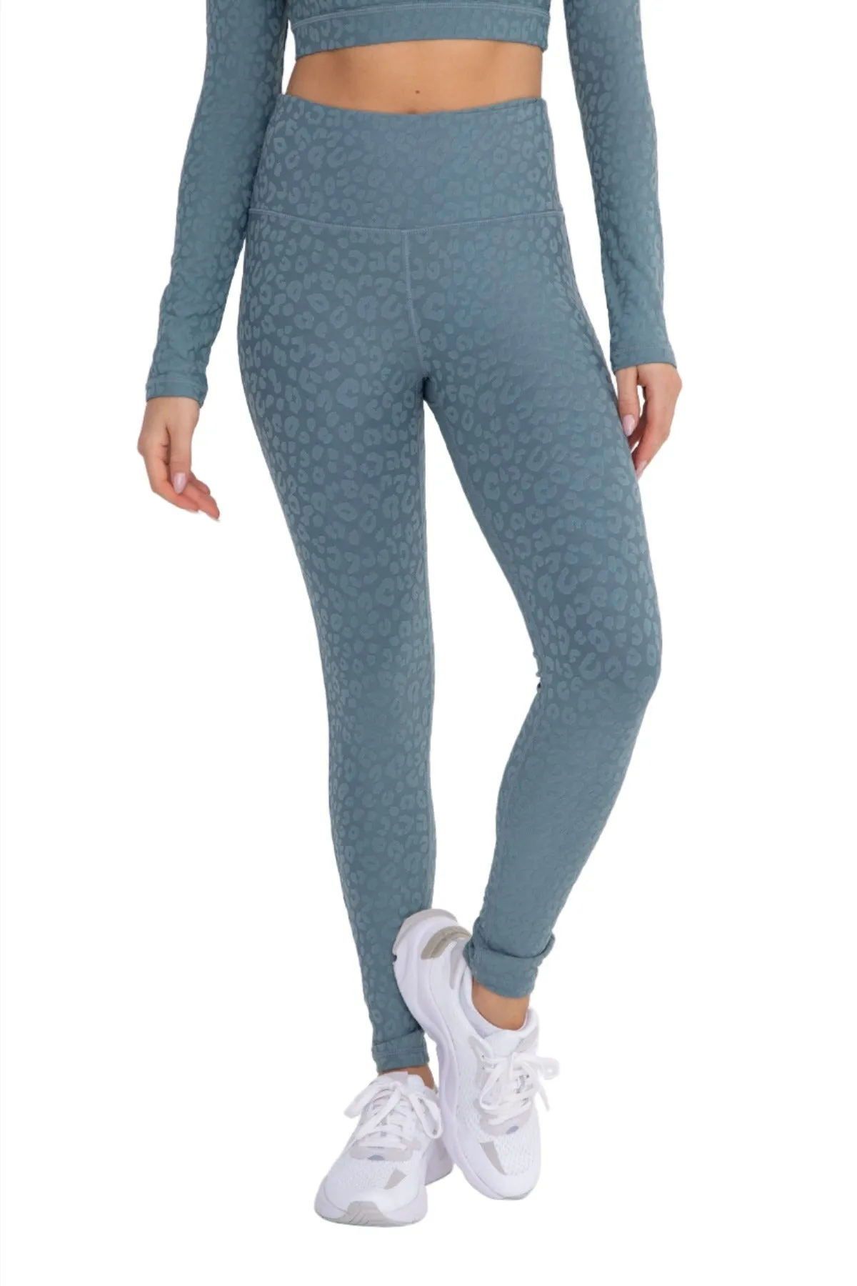 Mono B Leopard Jacquard High-Waist Leggings APH8029