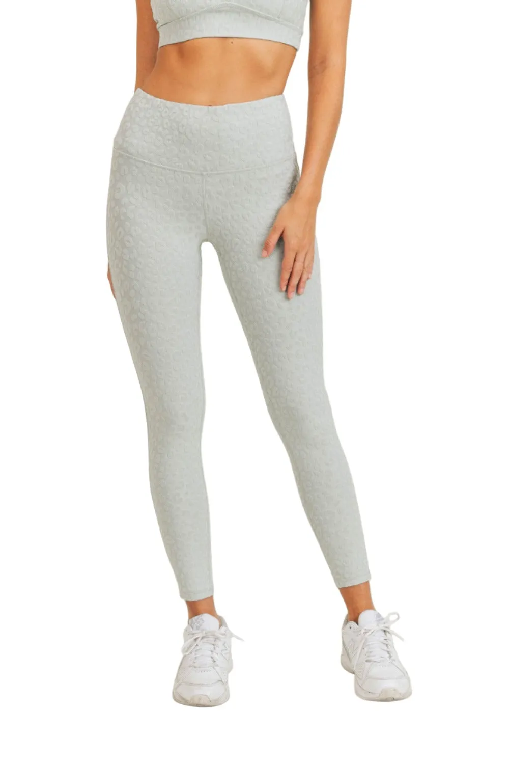 Mono B Leopard Jacquard High-Waist Leggings APH8029