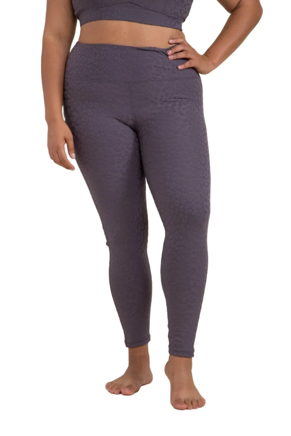 Mono B Leopard Jacquard High-Waist Leggings APH8029