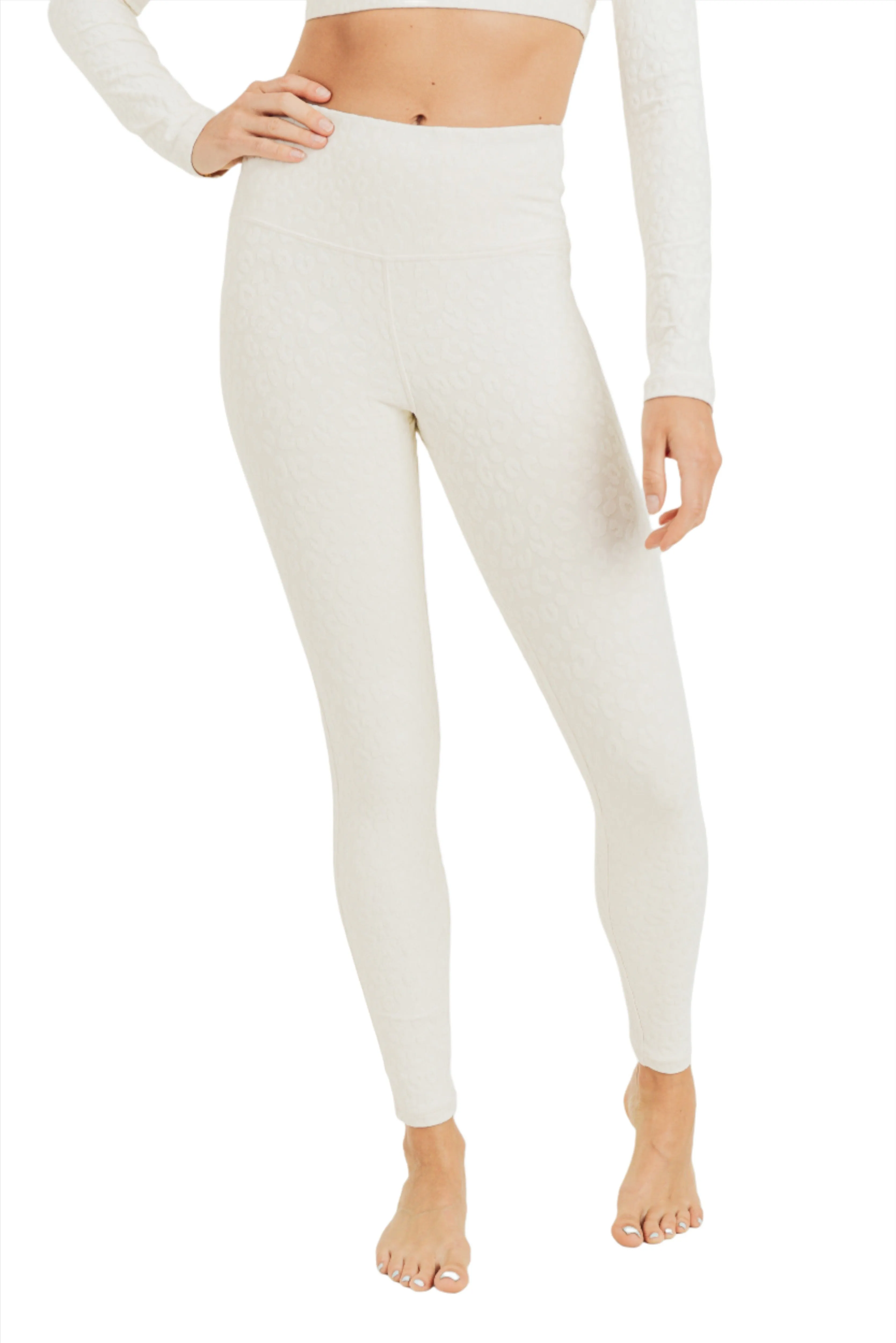 Mono B Leopard Jacquard High-Waist Leggings APH8029