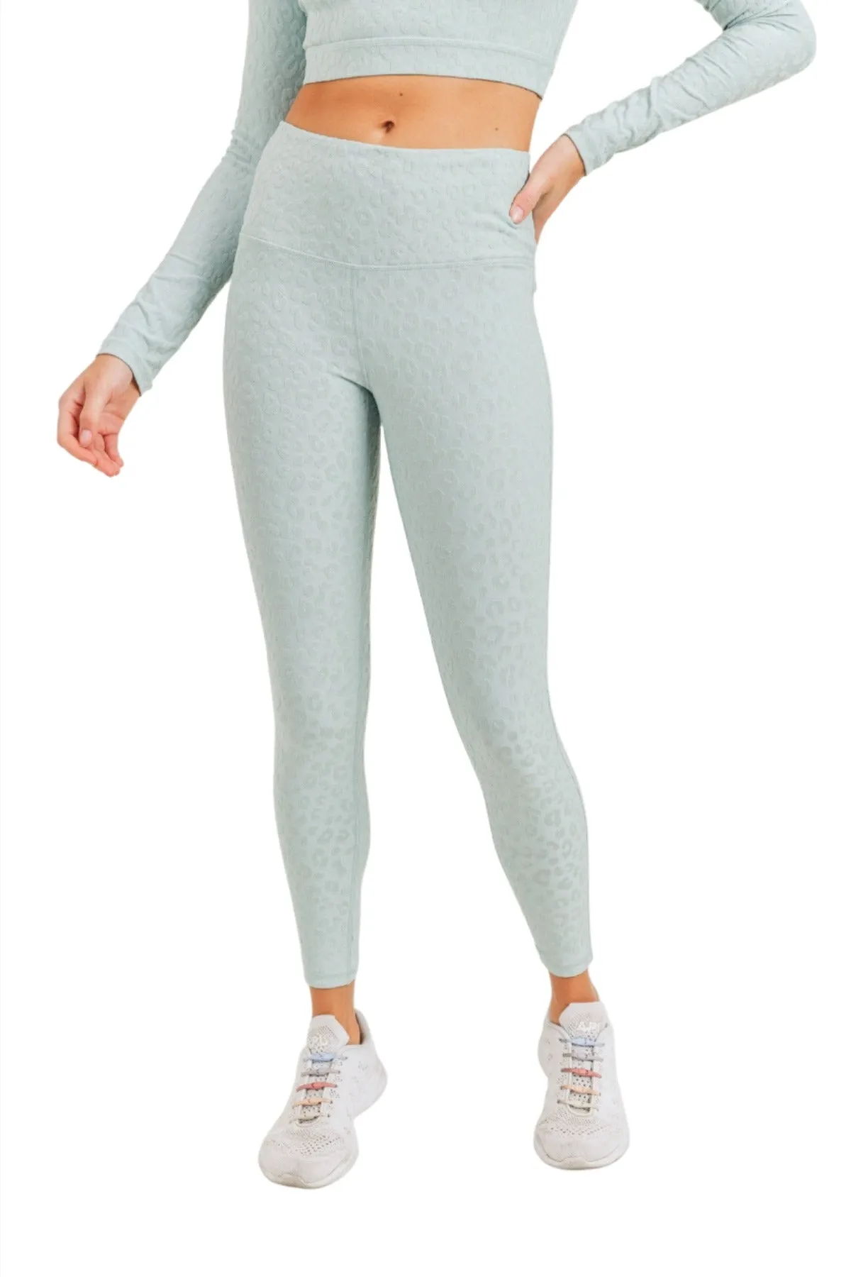 Mono B Leopard Jacquard High-Waist Leggings APH8029