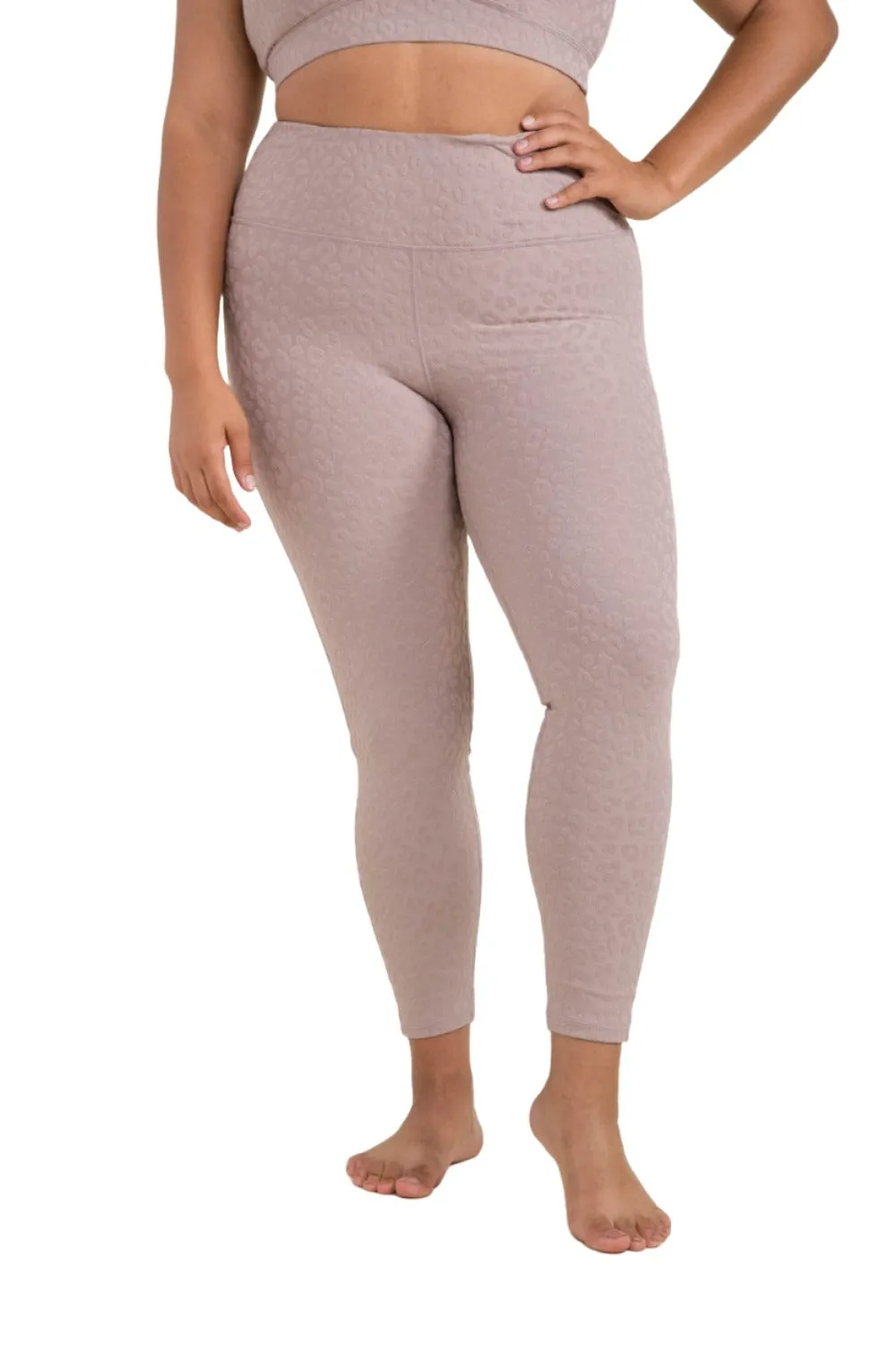 Mono B Leopard Jacquard High-Waist Leggings APH8029