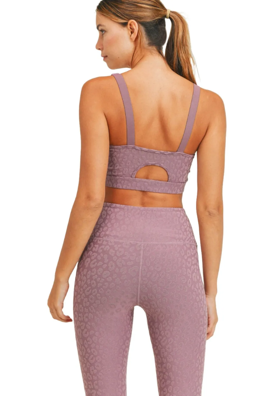 Mono B Leopard Jacquard TACTEL® Sports Bra AT8031