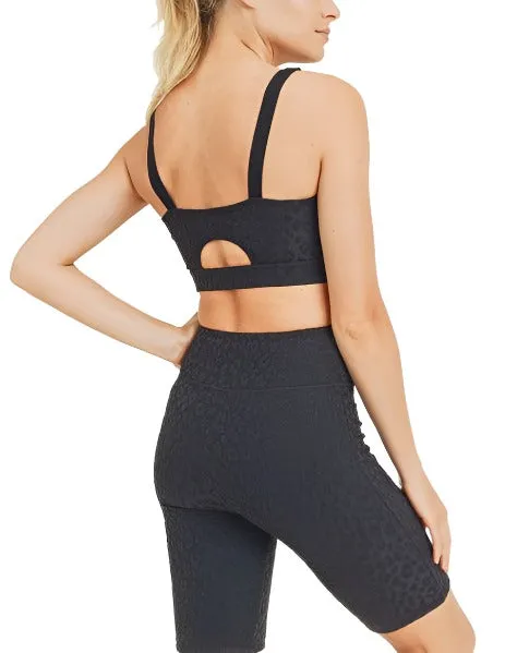 Mono B Leopard Jacquard TACTEL® Sports Bra AT8031