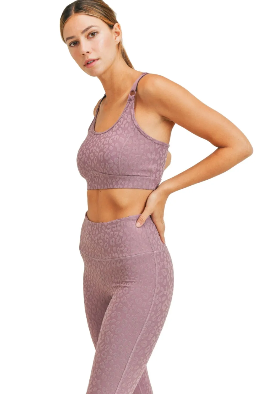 Mono B Leopard Jacquard TACTEL® Sports Bra AT8031