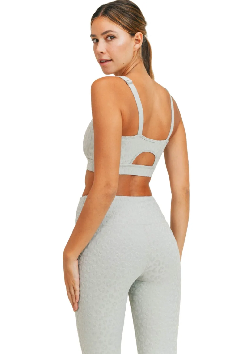 Mono B Leopard Jacquard TACTEL® Sports Bra AT8031