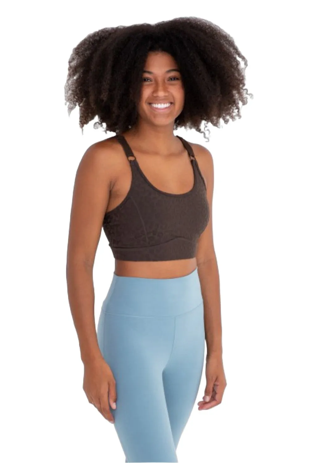 Mono B Leopard Jacquard TACTEL® Sports Bra AT8031