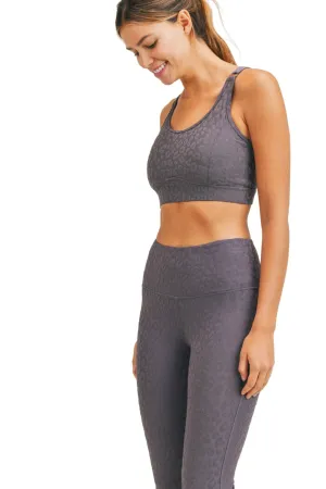 Mono B Leopard Jacquard TACTEL® Sports Bra AT8031
