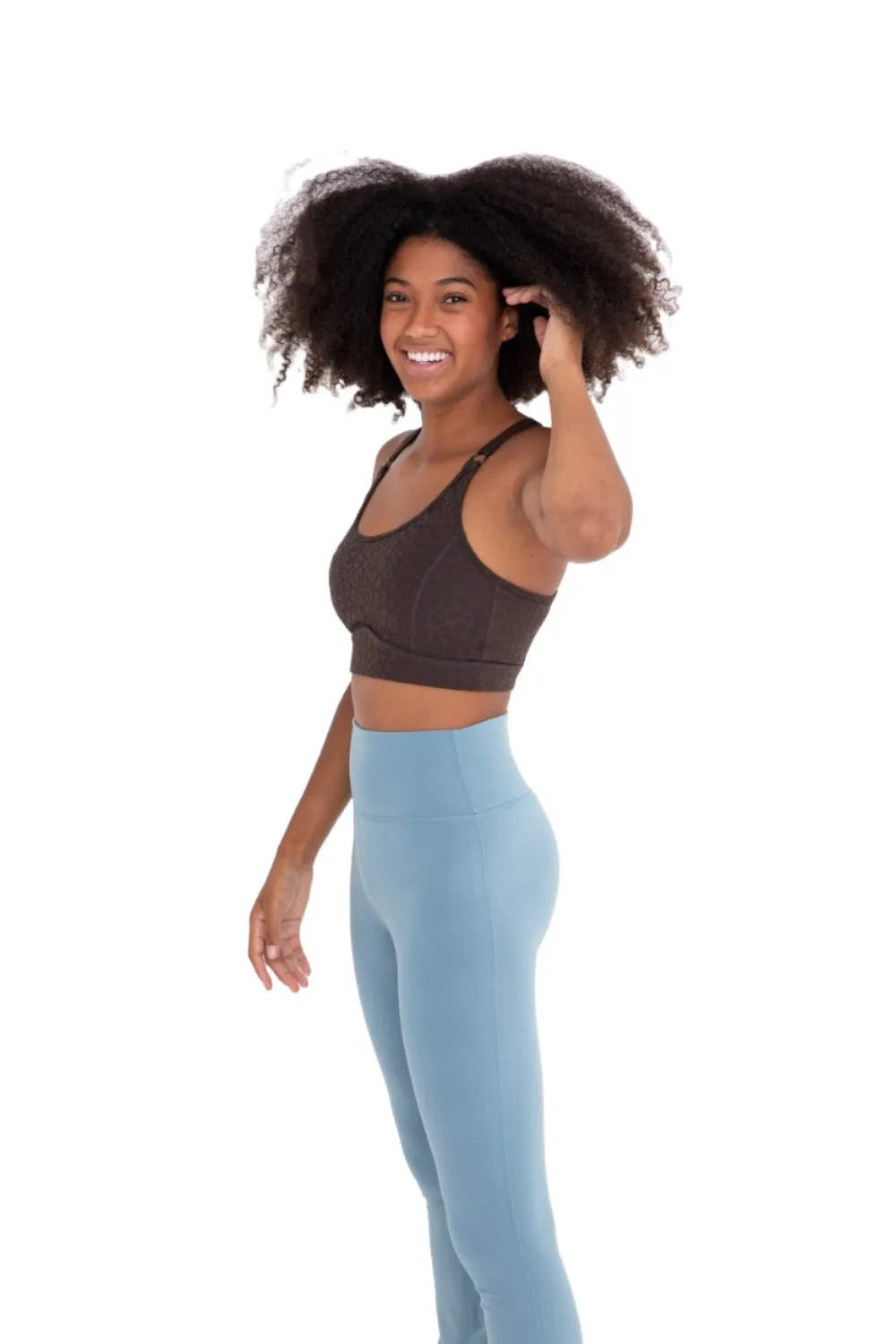 Mono B Leopard Jacquard TACTEL® Sports Bra AT8031