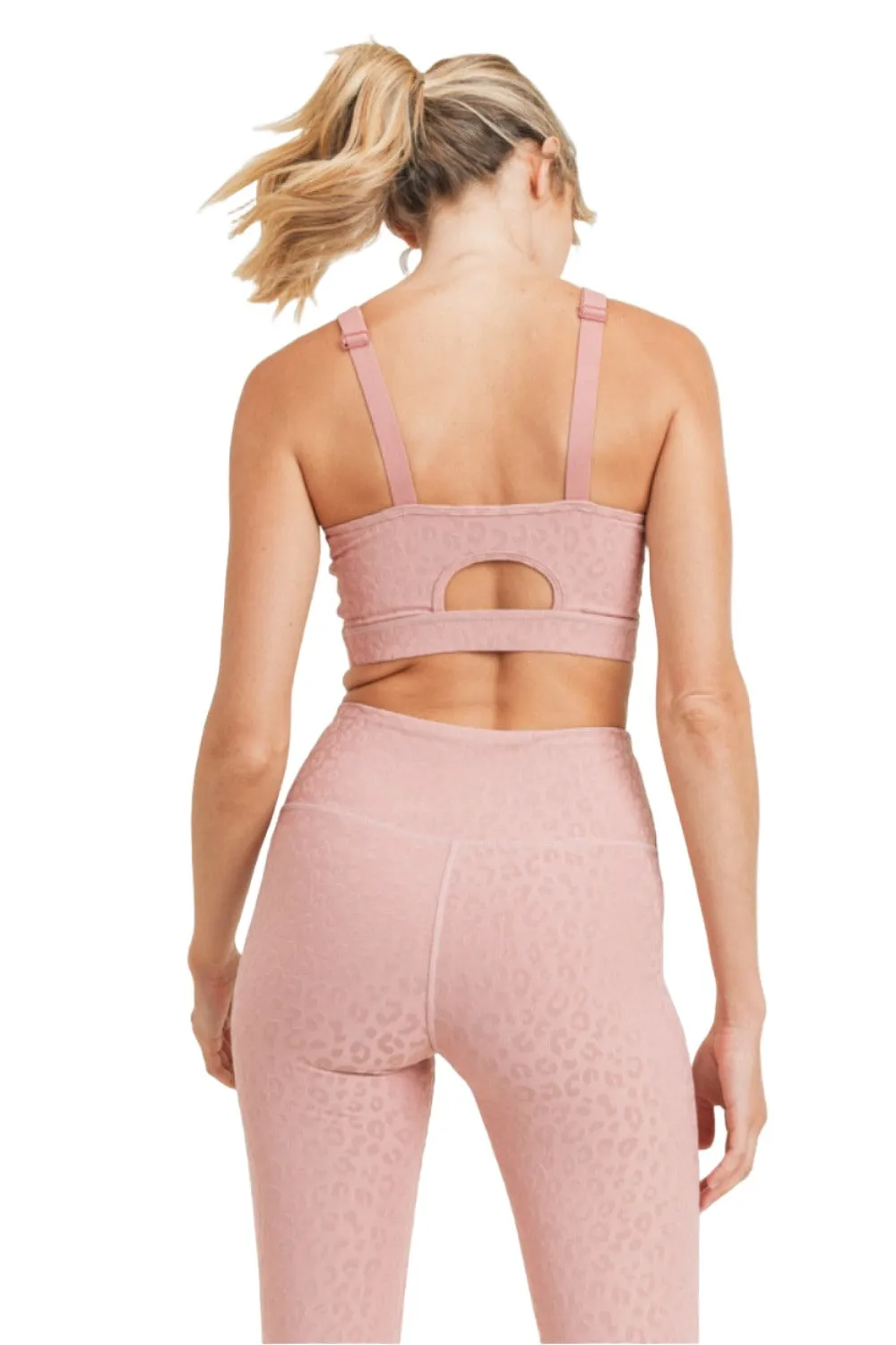 Mono B Leopard Jacquard TACTEL® Sports Bra AT8031