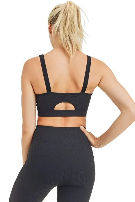 Mono B Leopard Jacquard TACTEL® Sports Bra AT8031
