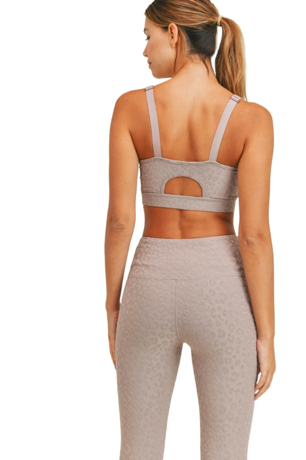 Mono B Leopard Jacquard TACTEL® Sports Bra AT8031