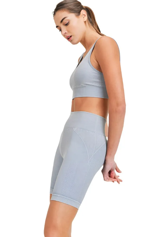Mono B Rib Seamless Padded Sports Bra AT3034