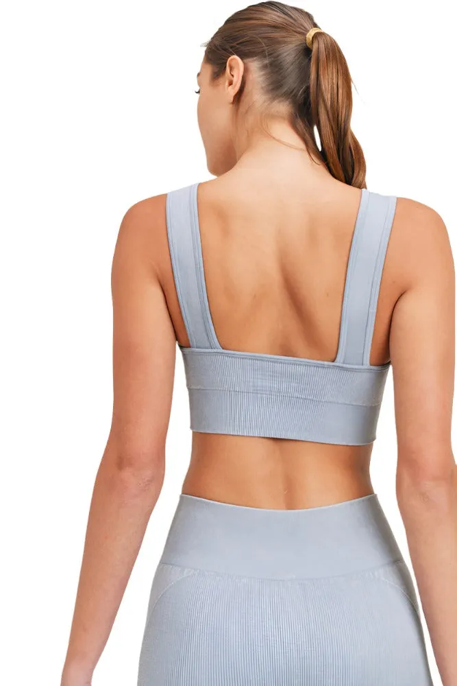 Mono B Rib Seamless Padded Sports Bra AT3034