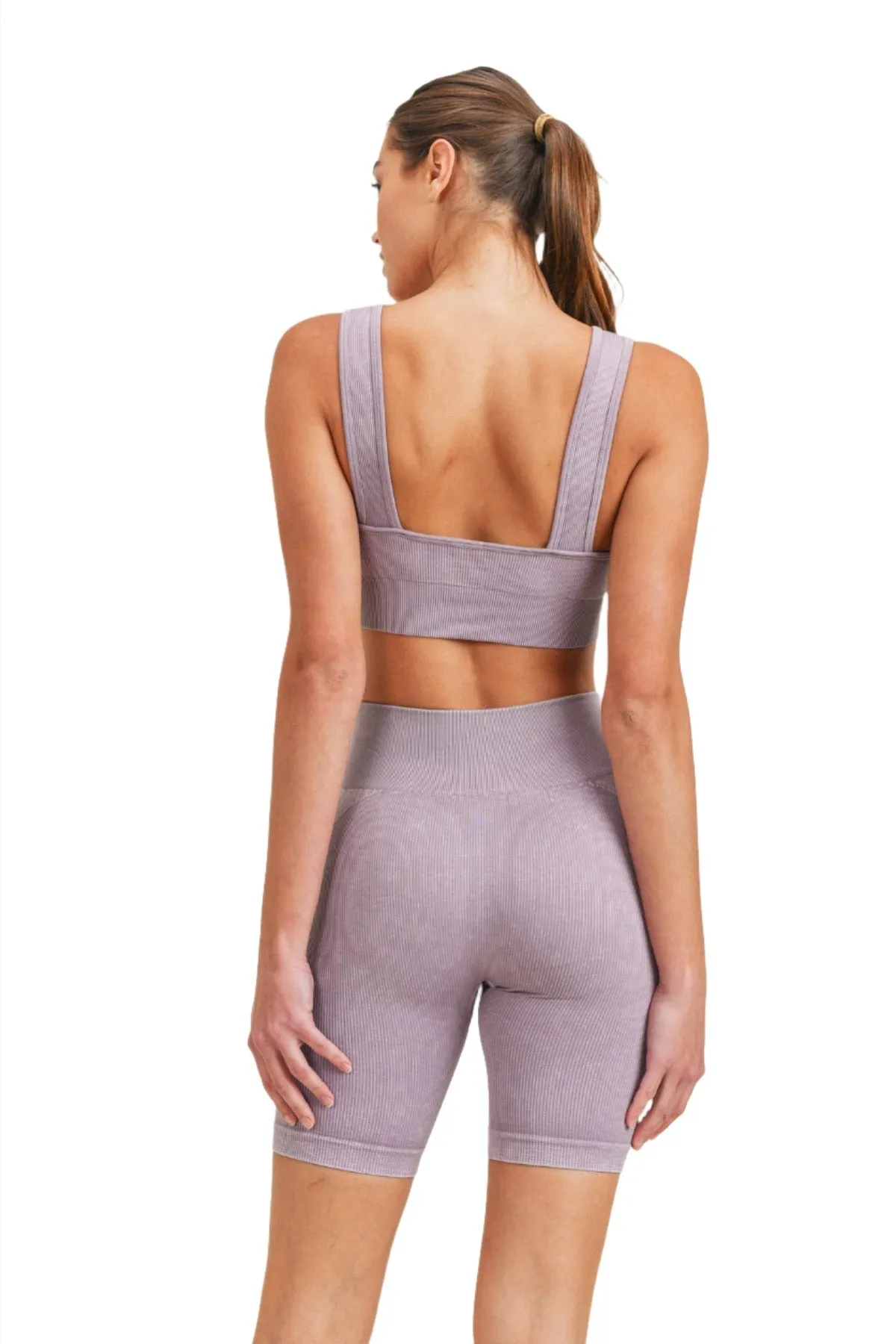 Mono B Rib Seamless Padded Sports Bra AT3034