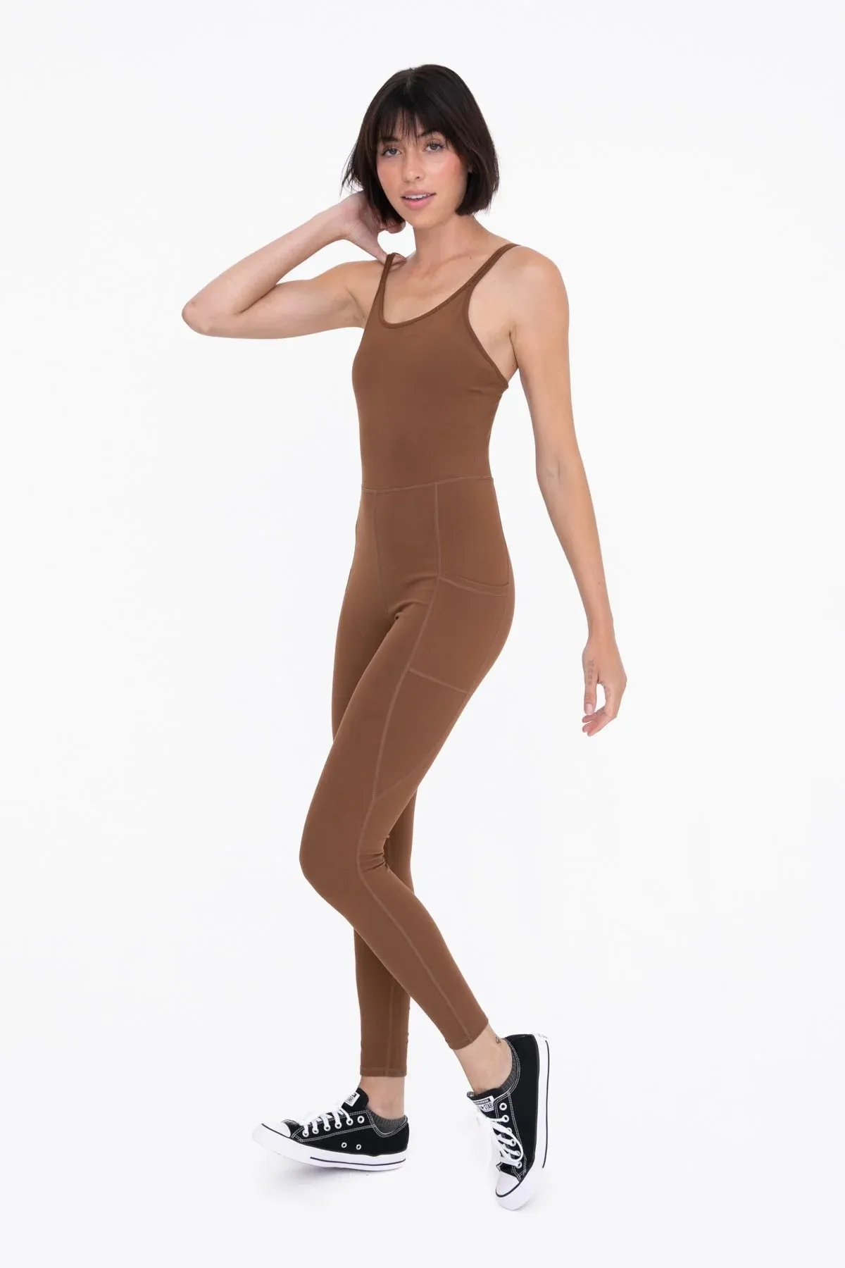 Mono B Sleeveless Full Length Unitard with Pockets AP-BR0939