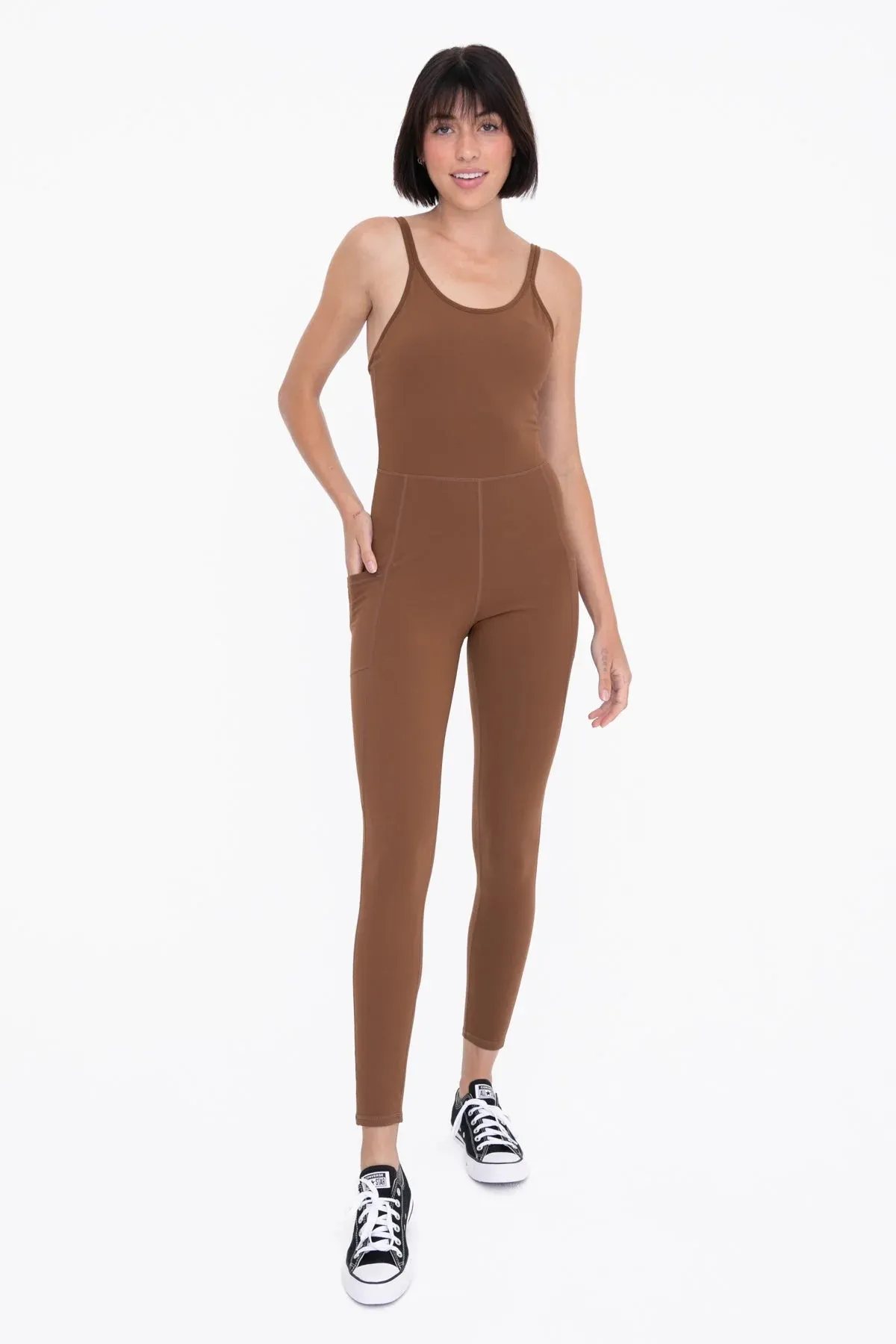 Mono B Sleeveless Full Length Unitard with Pockets AP-BR0939