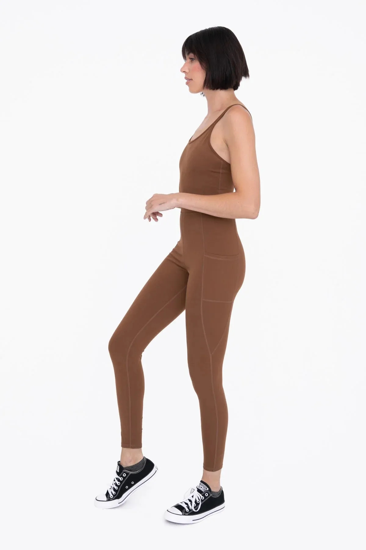 Mono B Sleeveless Full Length Unitard with Pockets AP-BR0939