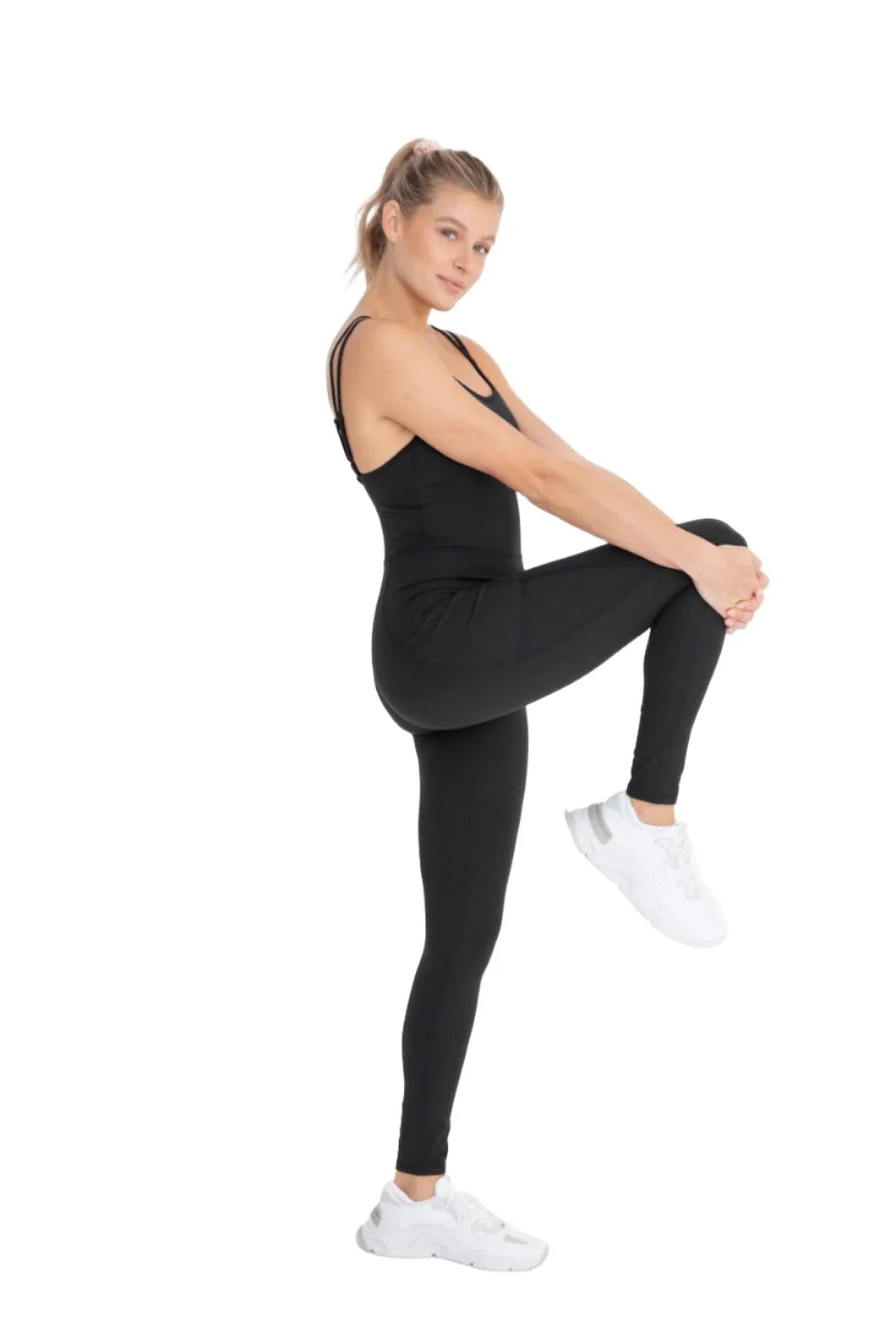 Mono B Sleeveless Full Length Unitard with Pockets AP-BR0939