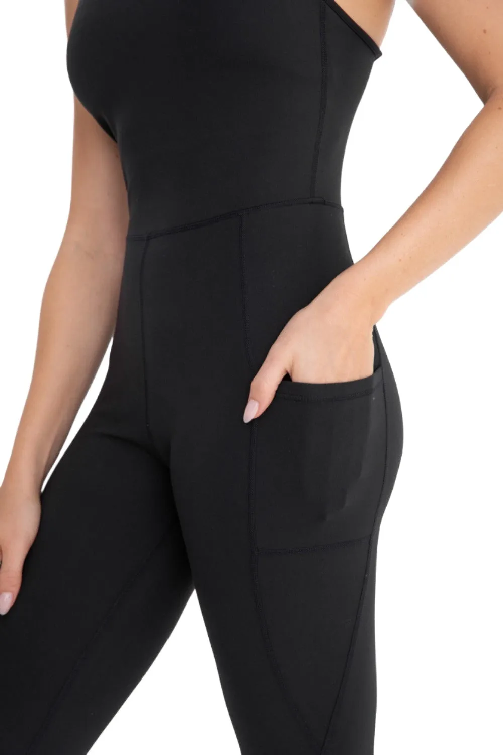 Mono B Sleeveless Full Length Unitard with Pockets AP-BR0939