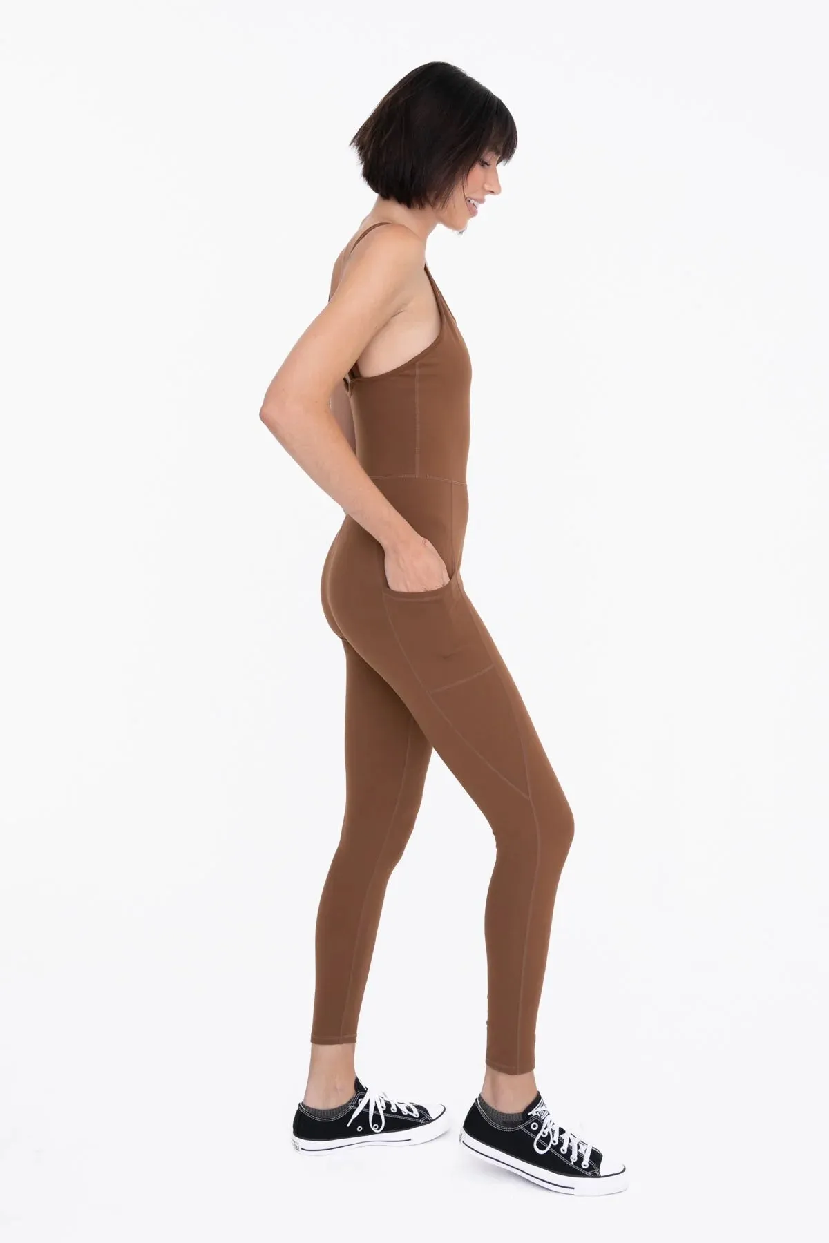 Mono B Sleeveless Full Length Unitard with Pockets AP-BR0939