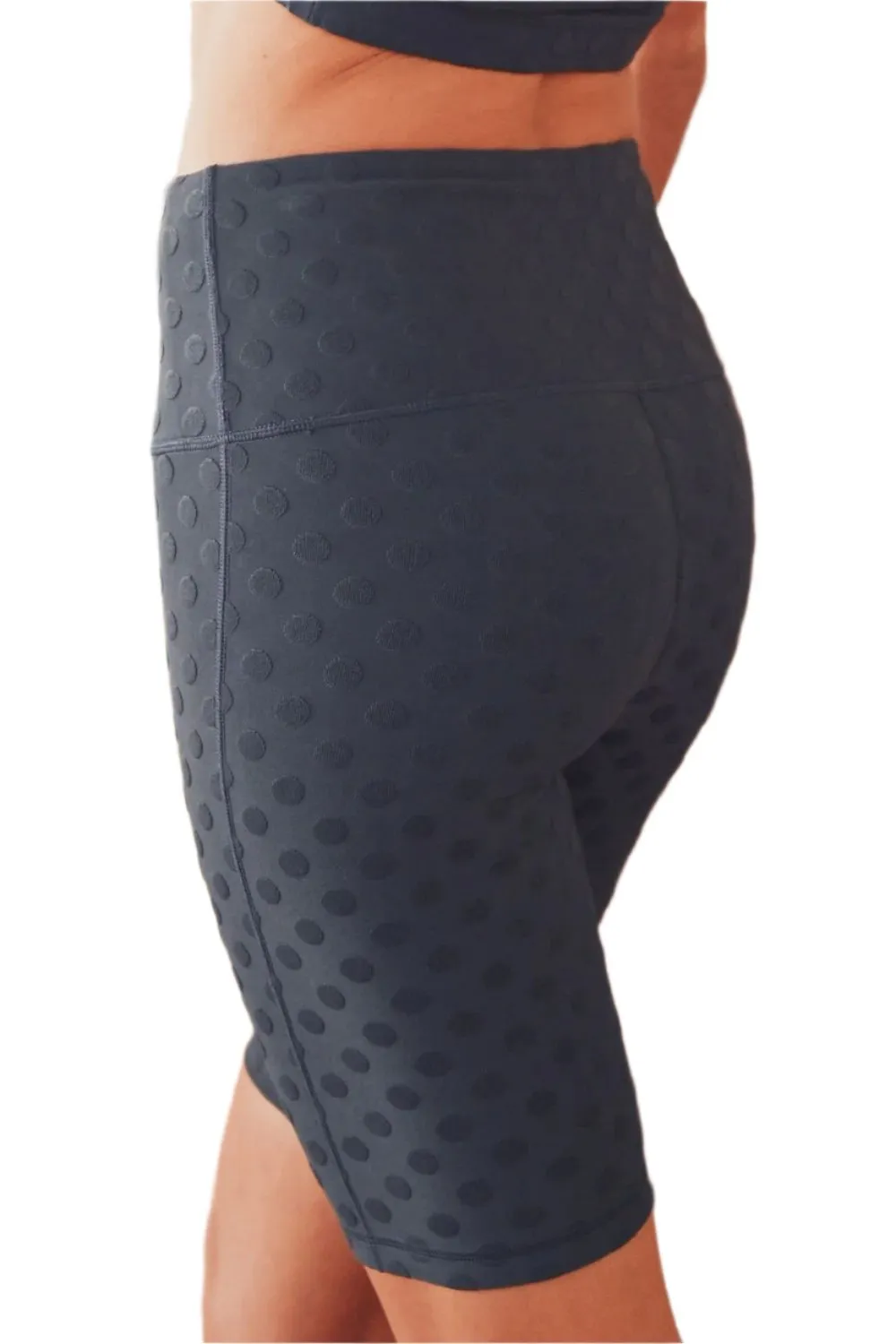 Mono B Textured Polkadot Jacquard High Waist Bermuda Shorts APH8086