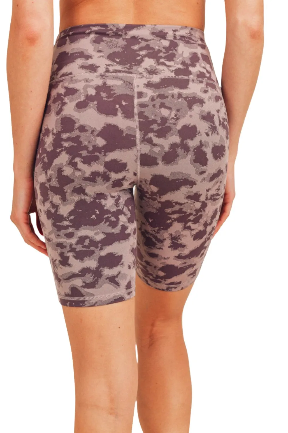 Mono B Textured Spotted Jacquard High Waist Biker Shorts APH-A076 Plus