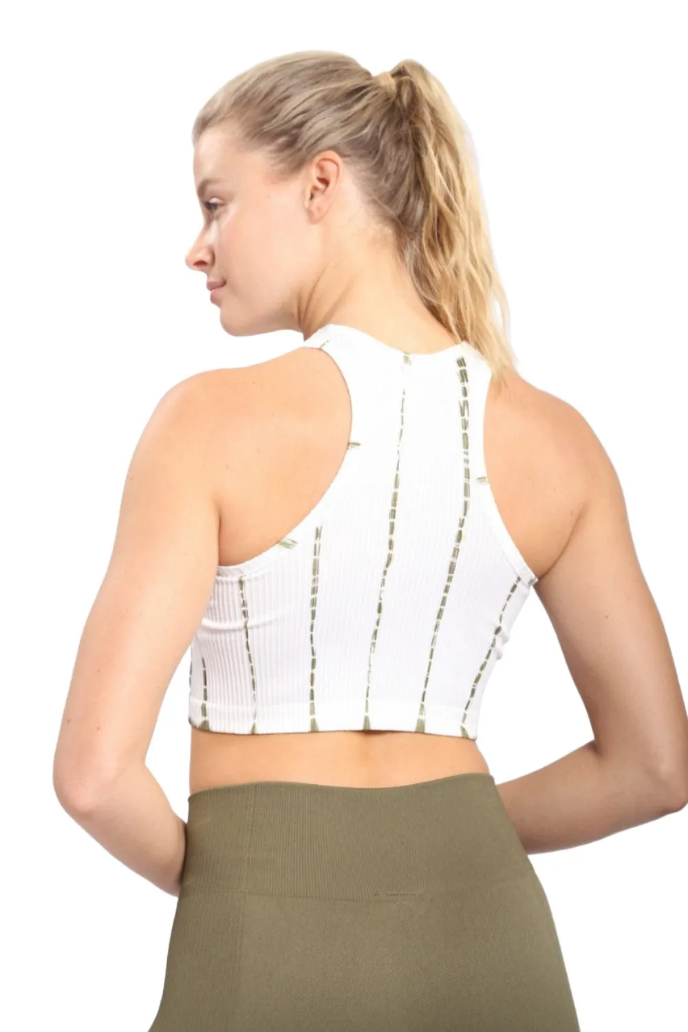 Mono B  Tie-Dye Seamless Ribbed Racer Back Bra AT2997