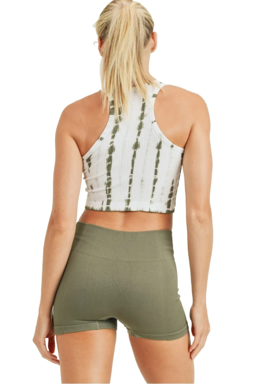 Mono B  Tie-Dye Seamless Ribbed Racer Back Bra AT2997