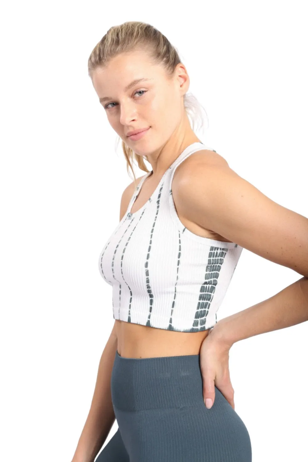 Mono B  Tie-Dye Seamless Ribbed Racer Back Bra AT2997