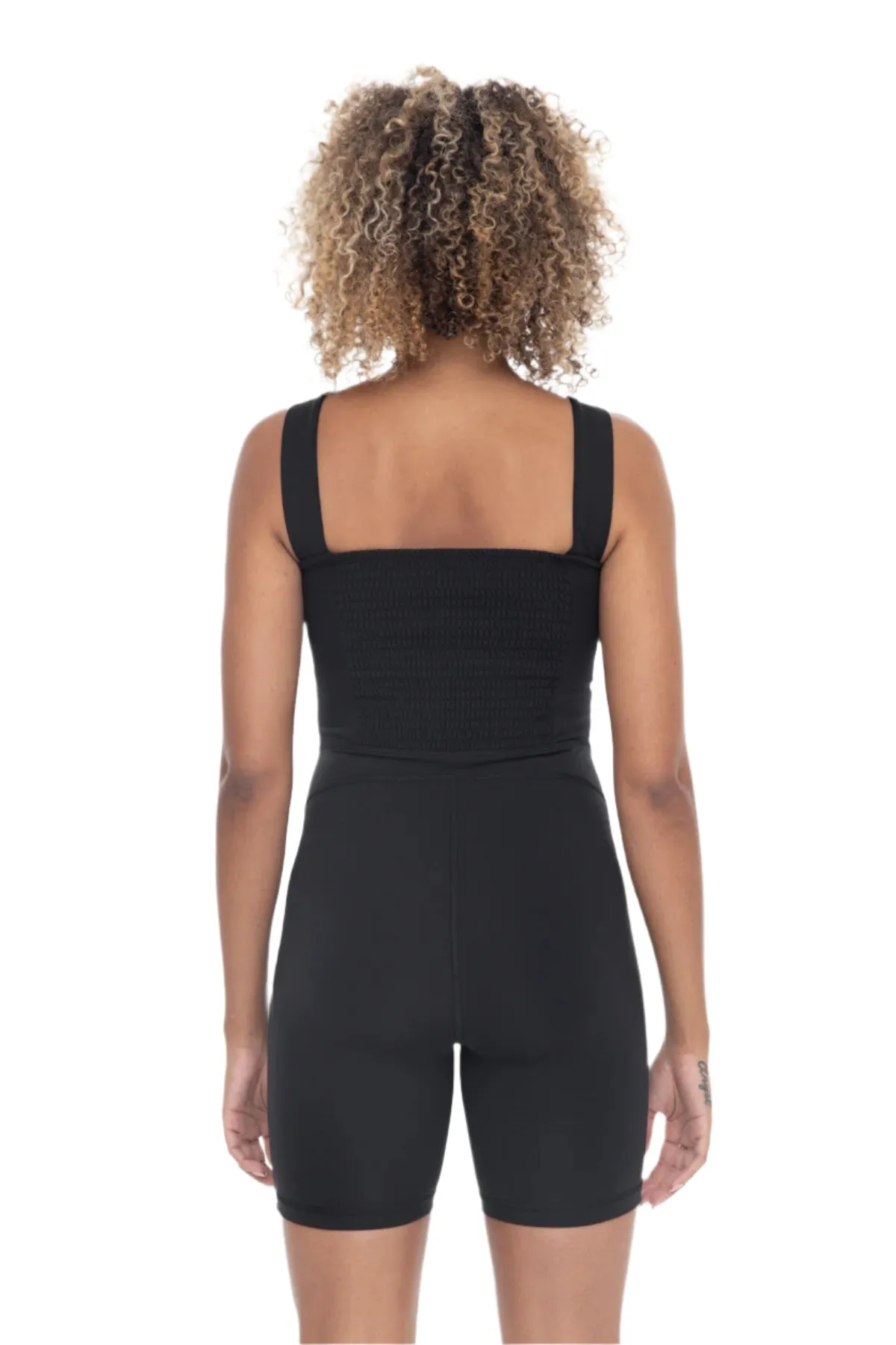 Mono B Venice Paneled Waist Short Unitard AP6423