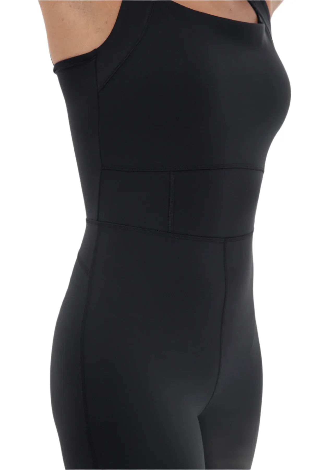 Mono B Venice Paneled Waist Short Unitard AP6423