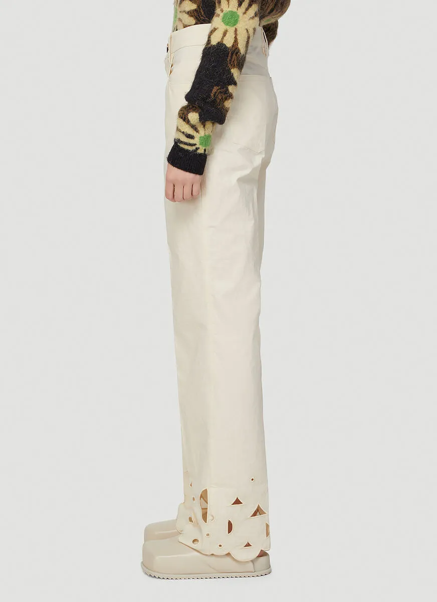 Nanushka Embroidered High Waist Trousers