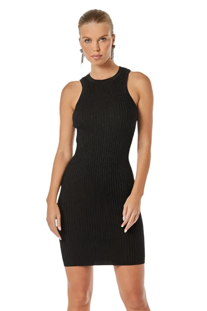 Noli Siren Midi Dress Black Metallic