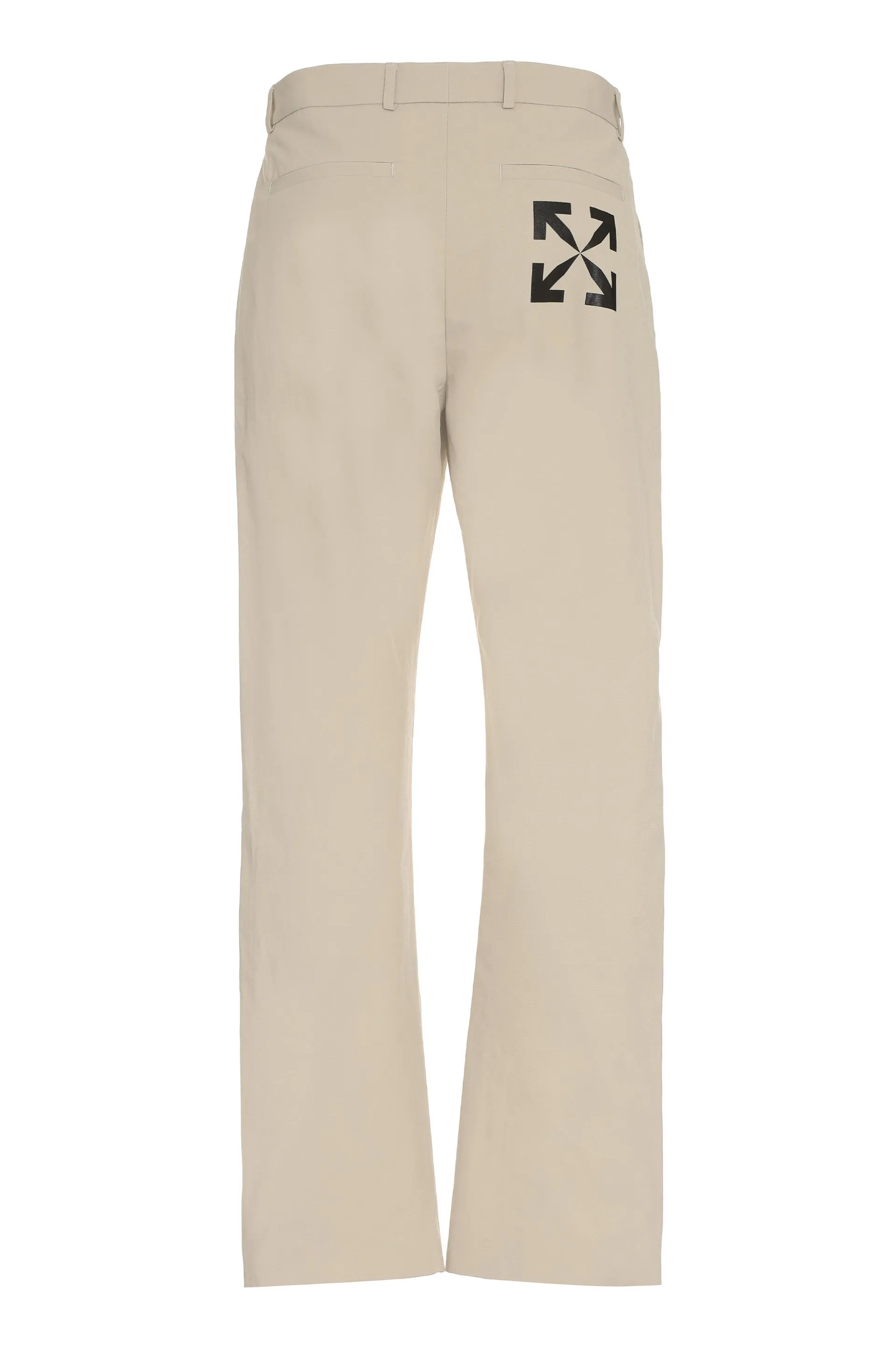 Off-White High Waist Straight-Leg Trousers