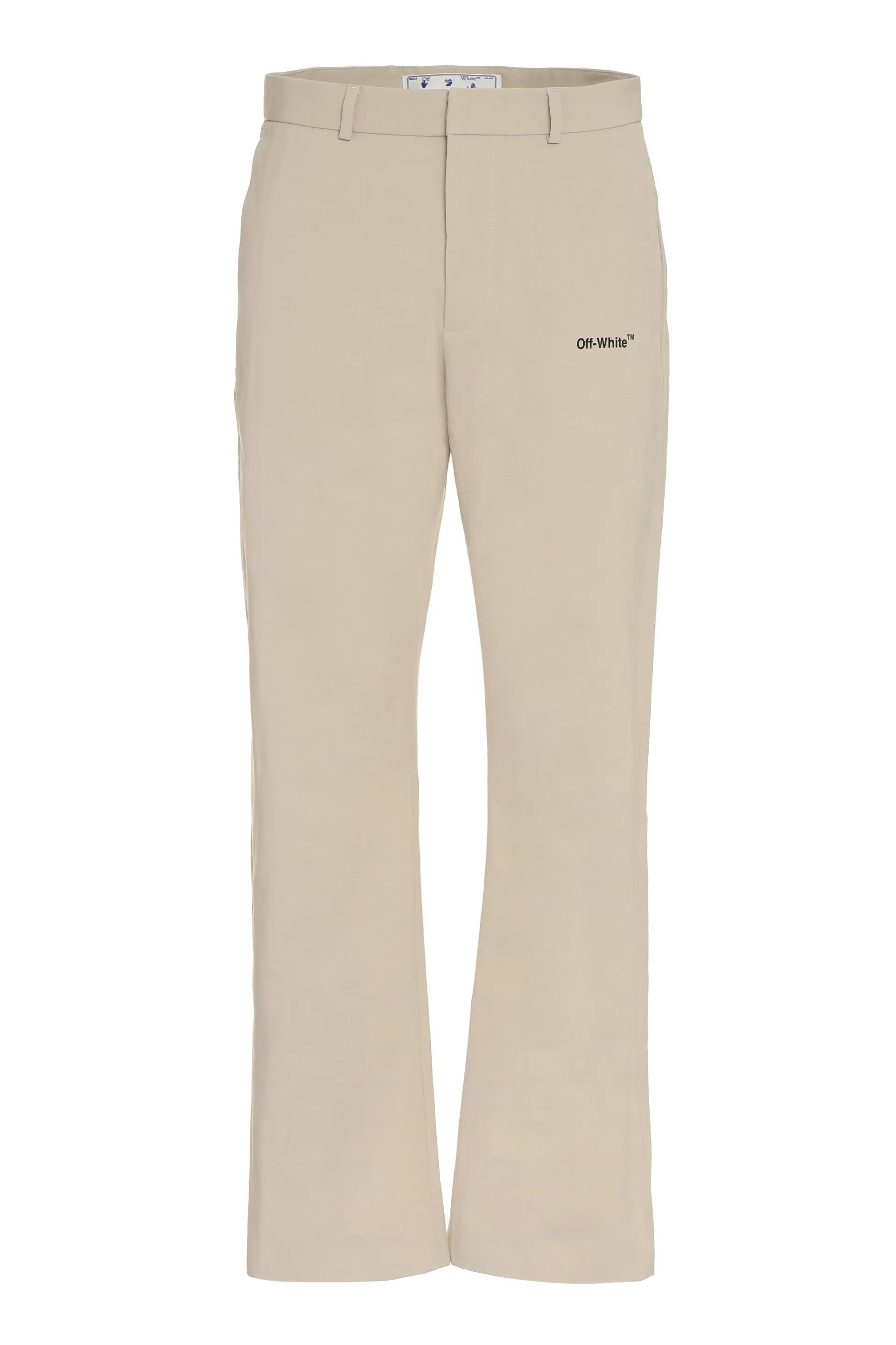Off-White High Waist Straight-Leg Trousers