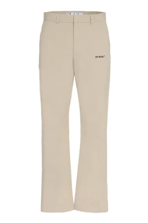 Off-White High Waist Straight-Leg Trousers