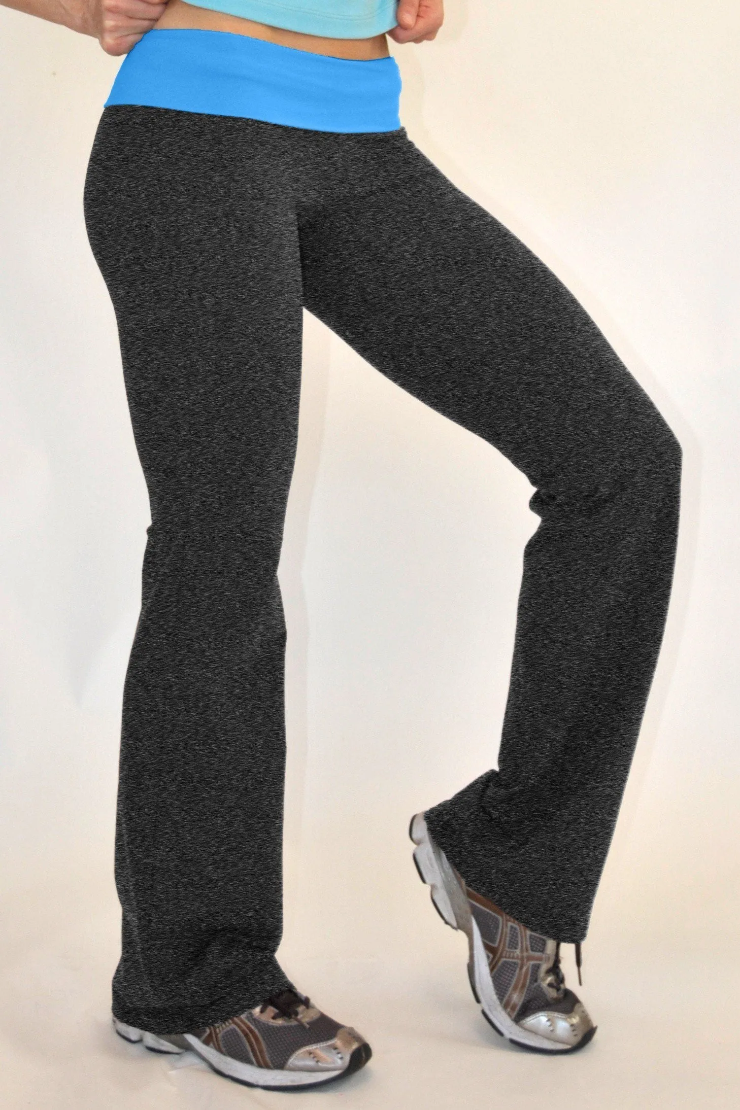 One Step Ahead Brushed Supplex Roll Down Contrast Waist Bootcut Pant 20121 RC