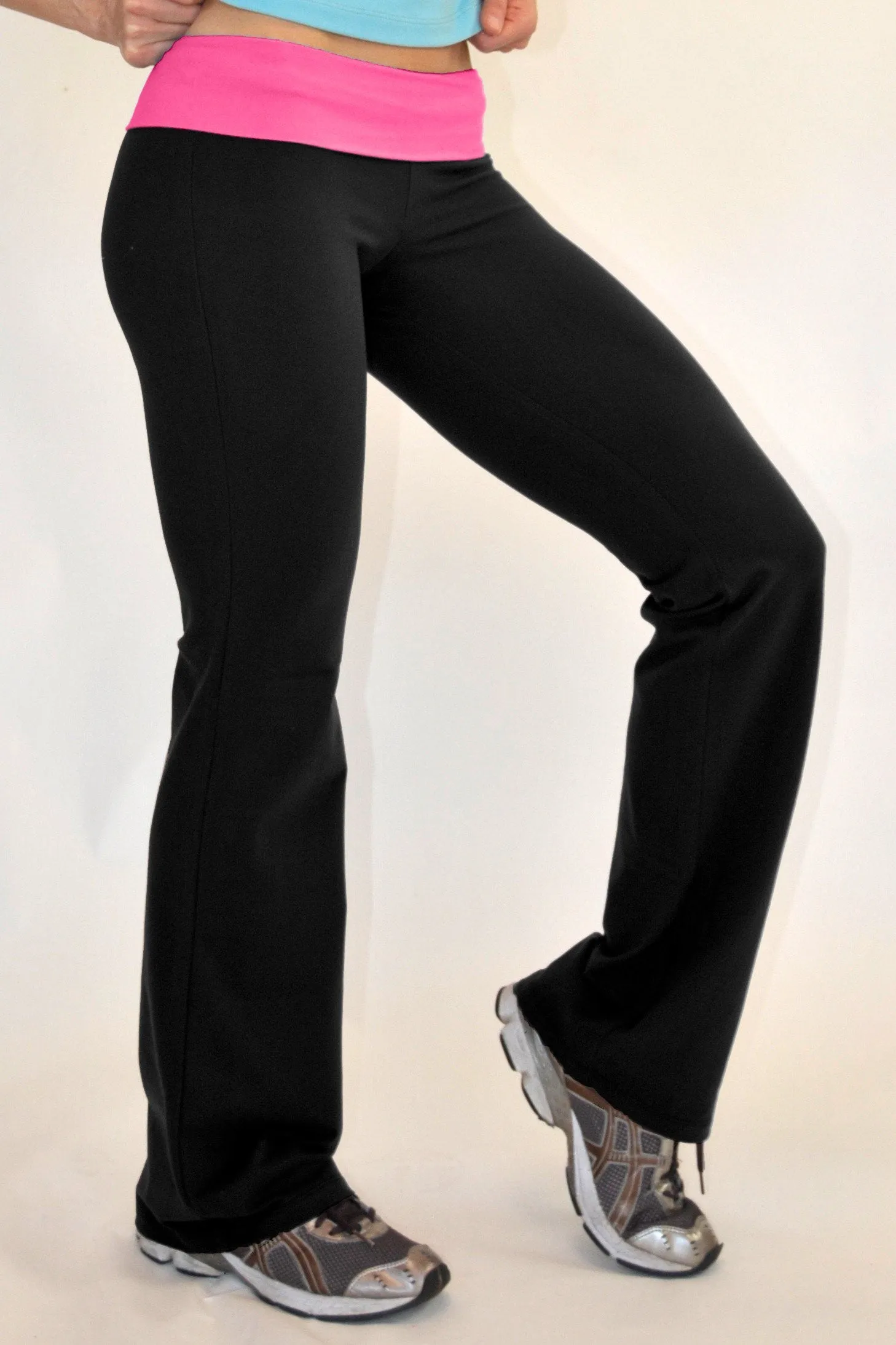 One Step Ahead Brushed Supplex Roll Down Contrast Waist Bootcut Pant 20121 RC