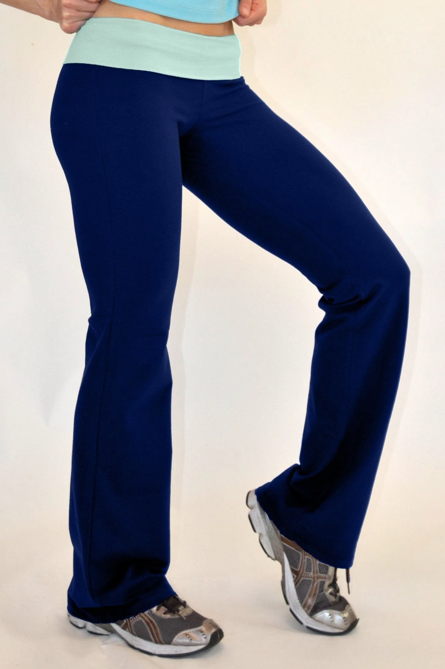 One Step Ahead Brushed Supplex Roll Down Contrast Waist Bootcut Pant 20121 RC