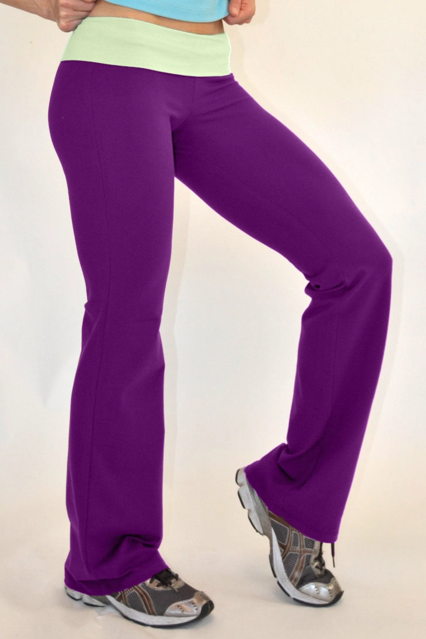 One Step Ahead Brushed Supplex Roll Down Contrast Waist Bootcut Pant 20121 RC