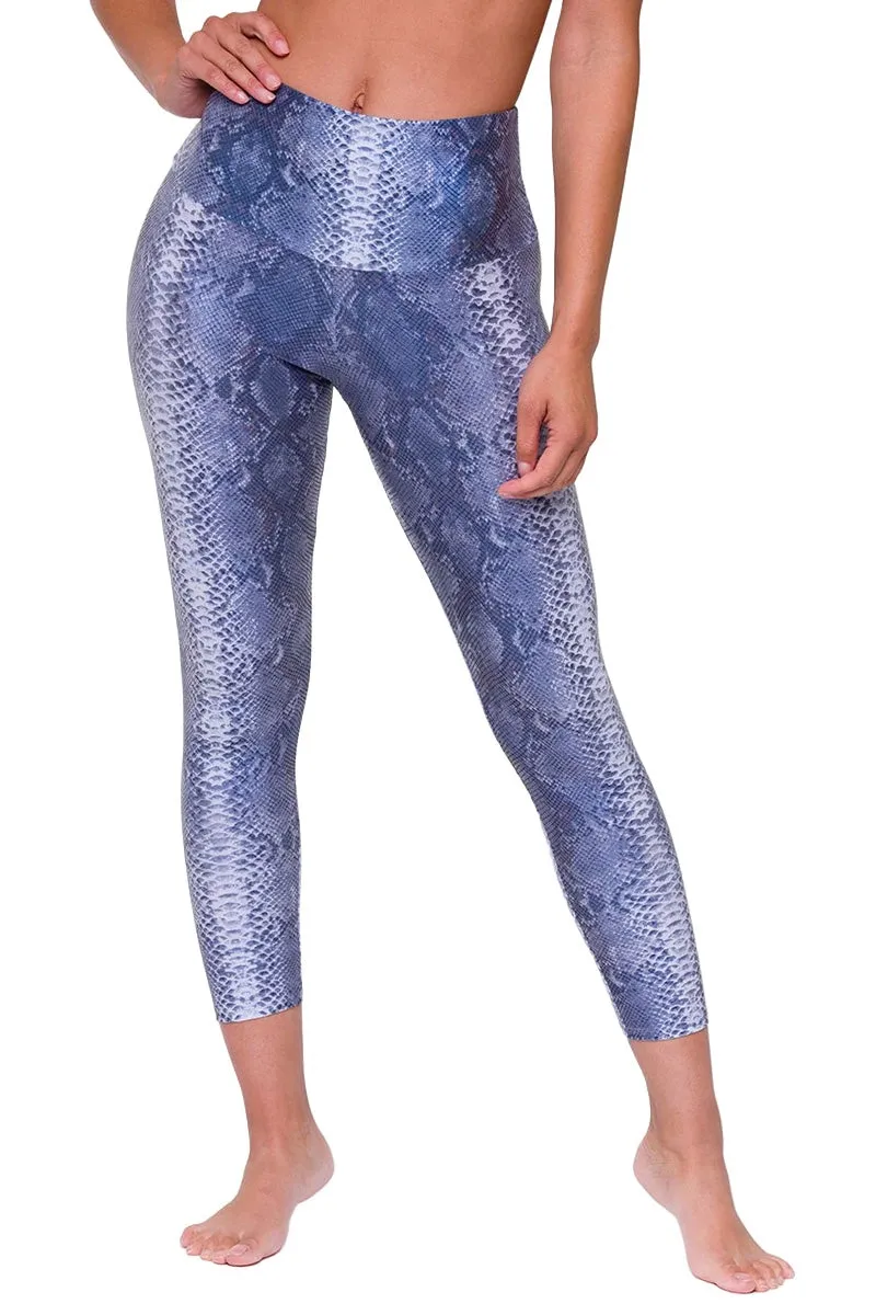 Onzie Hot Yoga High Rise Foil Midi 2252 Blue Mamba