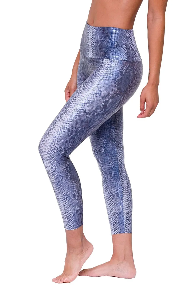Onzie Hot Yoga High Rise Foil Midi 2252 Blue Mamba