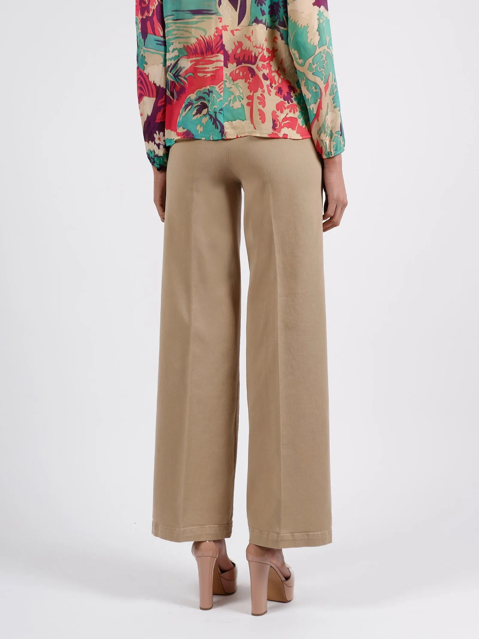 REDValentino High Waist Wide-Leg Gabardine Pants