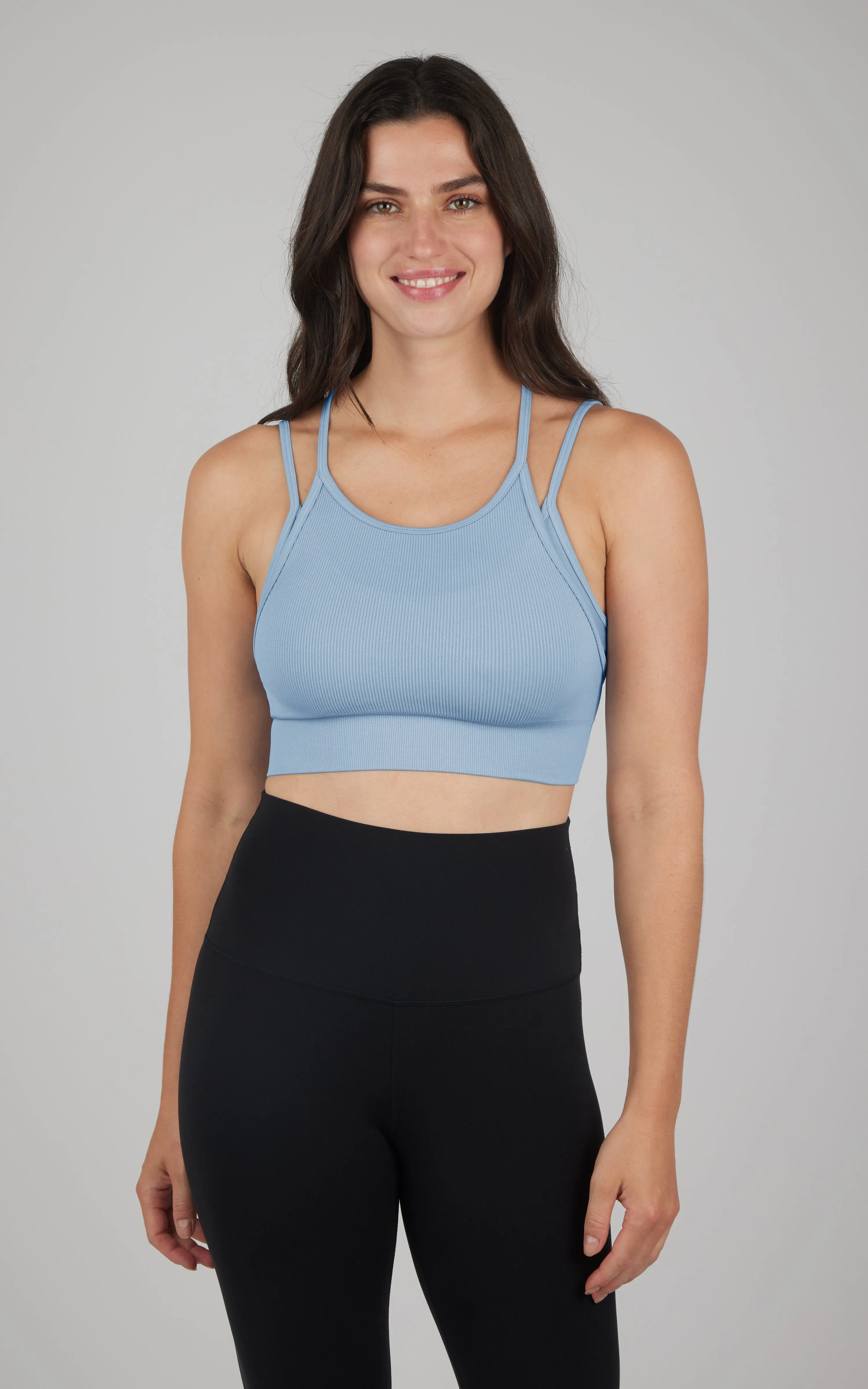 Ribbed Seamless Double Layer Bra